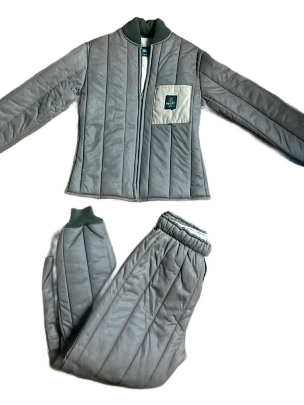 Refrigiwear ~ Medium ~ Vintage ~ USA~ Insulated Brown Quilted Jacket & Pants Set